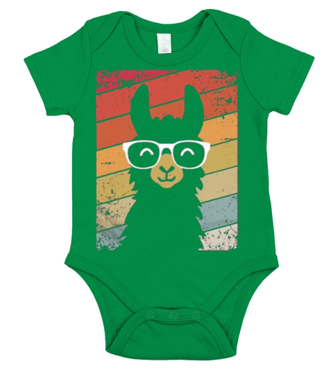 Vintage Llama Retro Colorful Alpaca Short Sleeve Baby One-Piece