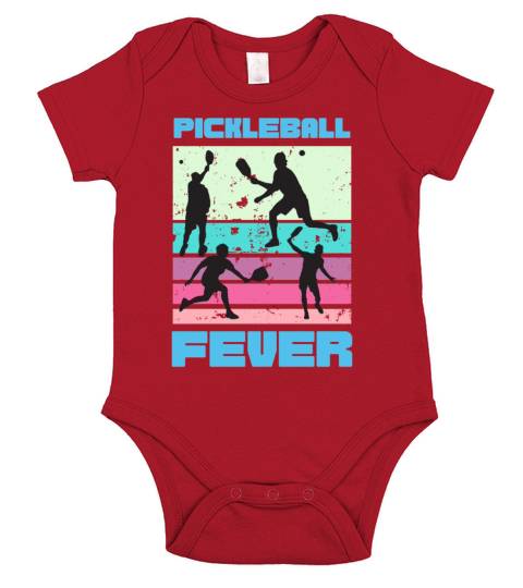 Vintage retro Pickleball fever blue and pink comp Short Sleeve Baby One-Piece
