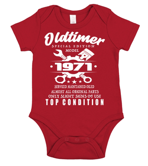 Vintage Special Edition Model 1971 Birthday Short Sleeve Baby One-Piece