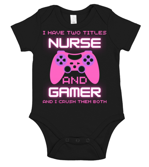Womens Funny nurse gamer for surses who loves pc g Short Sleeve Baby One-Piece
