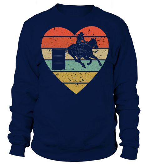 Barrel Racing Vintage Design Retro Horse Rider Hea Sweatshirt Unisex