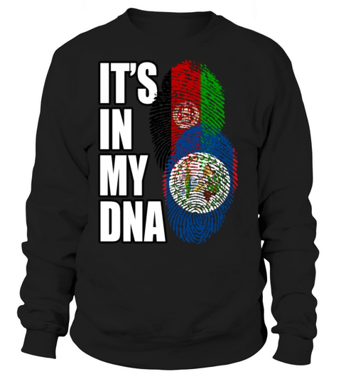 Belizean And Afghanistan Mix Heritage DNA Flag Sweatshirt Unisex