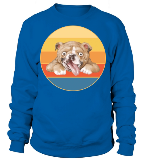 Bulldog Dog Breed Vintage Retro Sunset Sweatshirt Unisex
