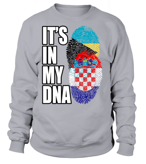 Croatian And Bahamian Mix Heritage DNA Flag Sweatshirt Unisex