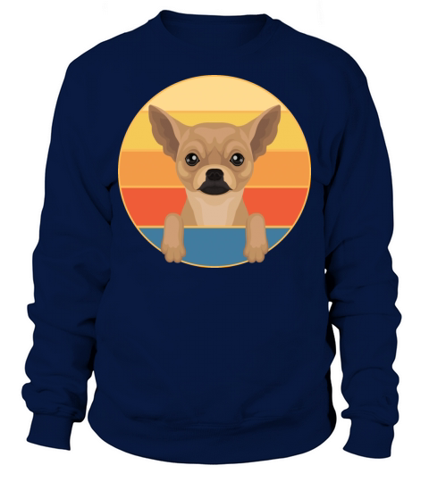 Cute Chihuahua Dog Breed Vintage Retro Sunset Sweatshirt Unisex