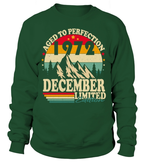 December 1972 Vintage Retro Birthday Sweatshirt Unisex