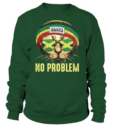 Jamaica Cat No Problem Funny Quote Lover Gift Flag Sweatshirt Unisex