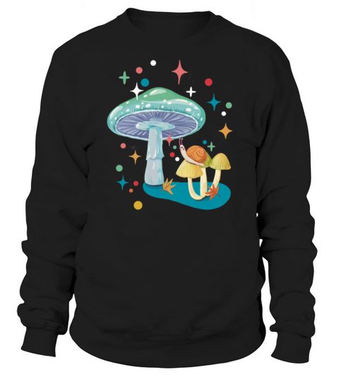 Vintage cozy green mushroom and snail Sweatshirt Unisex