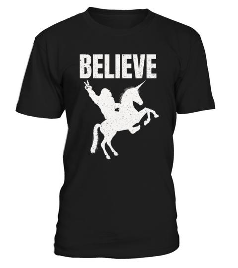 Bigfoot Riding A Unicorn T-Shirt Unisex
