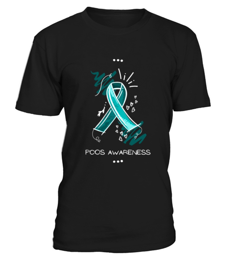 PCOS Awareness Teal Ribbon Hand Scribbles T-Shirt Unisex