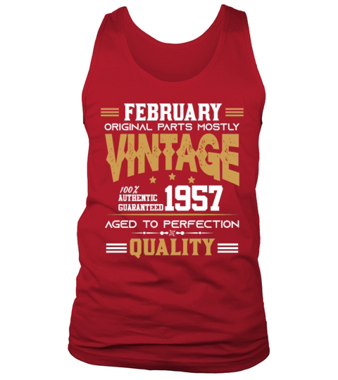 Vintage Aged To Perfection February 1957 Tank Top Unisex