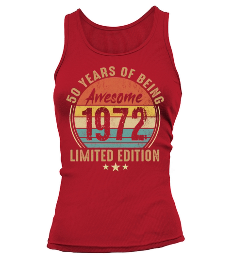50th Birthday Retro Limited Edition 1972 Vintage Tank top Woman