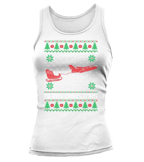 Airplane Christmas ugly sweater design Tank top Woman