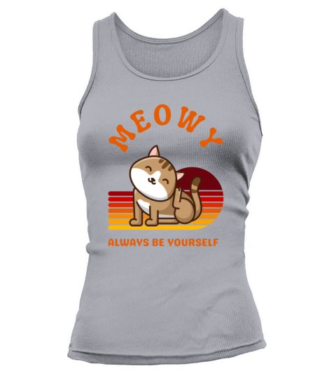 Cute cat shirt funny meowy cat lovers retro vintag Tank top Woman