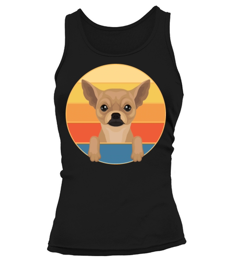 Cute Chihuahua Dog Breed Vintage Retro Sunset Tank top Woman
