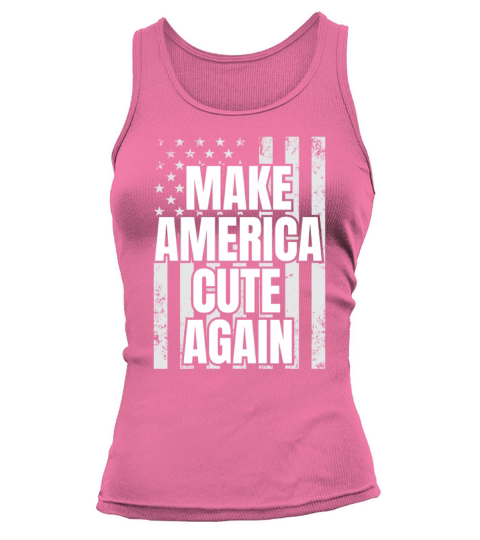 Make America Cute Again Patriotic USA Flag Tank top Woman