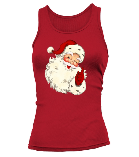 Retro vintage pink santa claus Merry christmas Tank top Woman