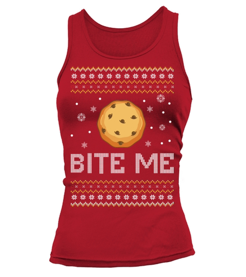Ugly Christmas Bite Me Gingerbread Tank top Woman