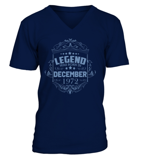 50th Birthday Gifts Born 1972 December V-Neck T-shirt