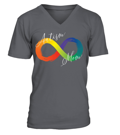 Autism Mom Infinity Symbol Spectrum Autism V-Neck T-shirt