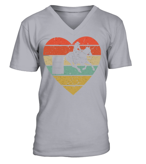 Barrel Racing Vintage Design Retro Horse Rider Hea V-Neck T-shirt