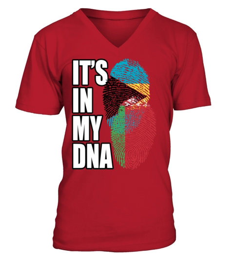 Belarusian And Bahamian Mix Heritage DNA Flag V-Neck T-shirt