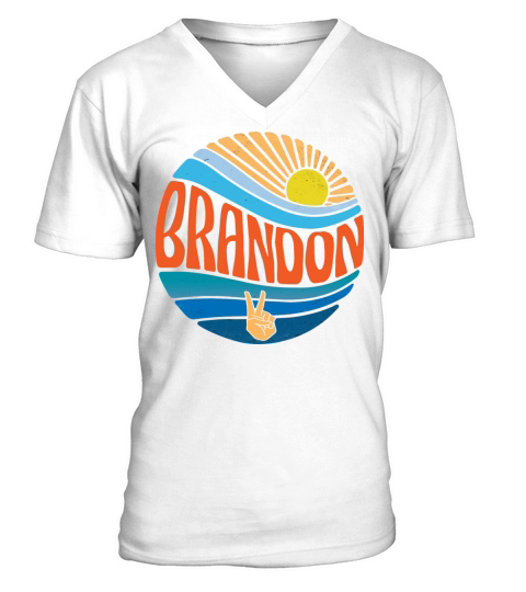 Brandon Shirt Vintage Sunset Brandon Groovy Tie V-Neck T-shirt