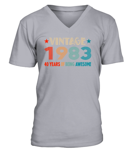 Classic Vintage 1983 - 40 Years Old Birthday V-Neck T-shirt