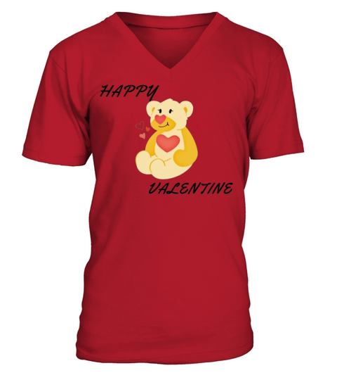 Funny happy valentine gift for mom design valentin V-Neck T-shirt