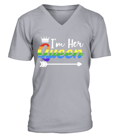 Funny Queen Girlfriend Pride LGBT Couples Gifts V-Neck T-shirt