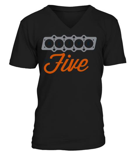Life with Five 5 Cylinder Engine Turbo Sportscar V-Neck T-shirt