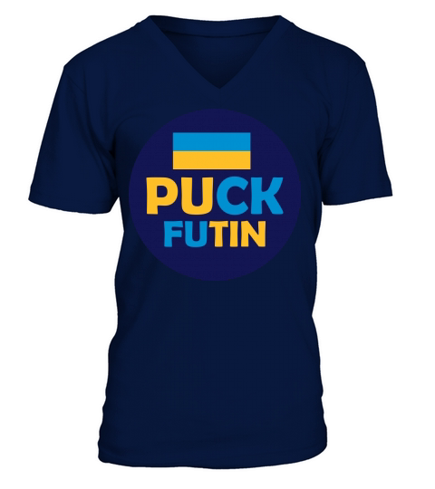 puck futin logo design V-Neck T-shirt