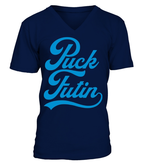 puck futin logo design V-Neck T-shirt