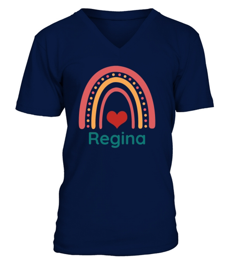 Regina Vintage Boho Rainbow V-Neck T-shirt