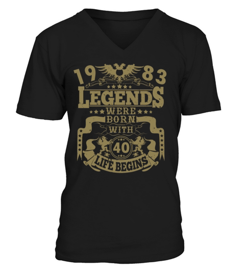 The legend was born in 1983 40th birthday sayings V-Neck T-shirt