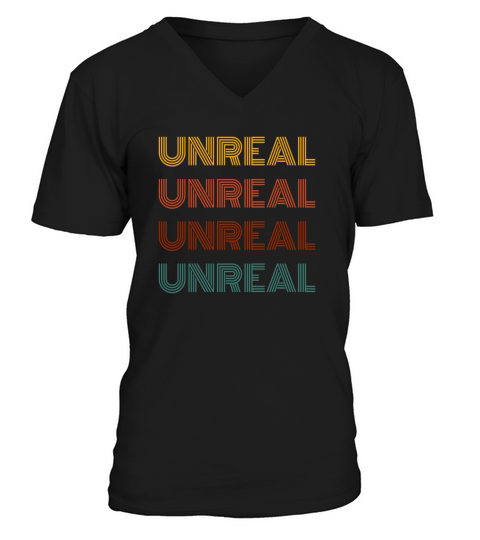 UNREAL Vintage Design V-Neck T-shirt