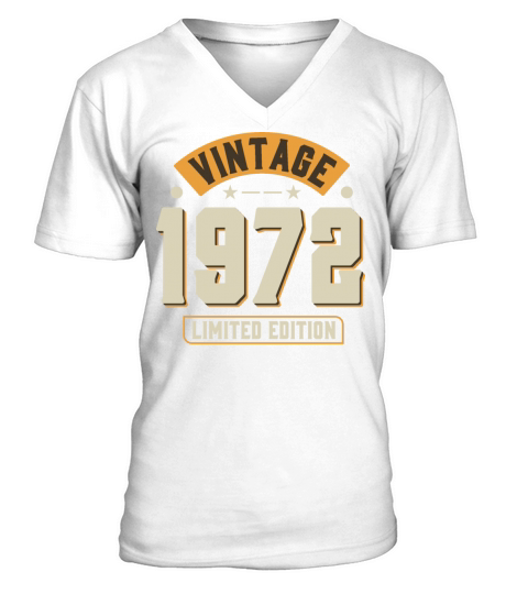 Vintage 1972 50th Birthday Fiftieth Gift V-Neck T-shirt