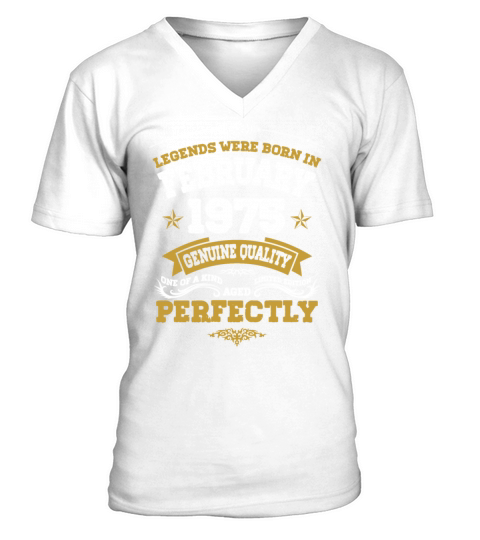 Vintage Aged To Perfection Ferbuary 1975 V-Neck T-shirt