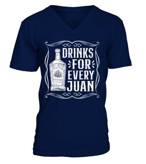 Vintage Glass Tequila Drinking Liquor Drinker Life V-Neck T-shirt