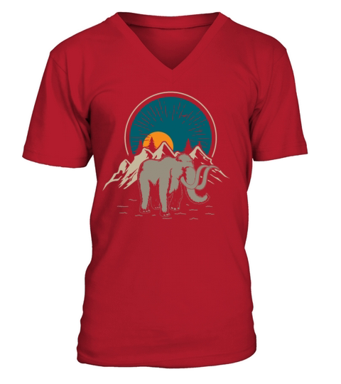 Vintage Mountains Nature Mammoth V-Neck T-shirt
