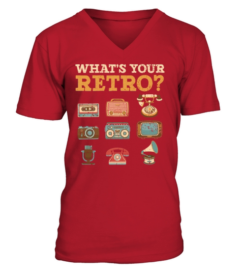 Whats Your Retro Party Vintage 80s 90s Classic V-Neck T-shirt