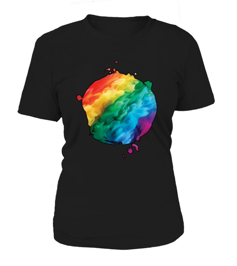 Colorful Rainbow Paint Splatter With Smoke And Fog Women's T-Shirt
