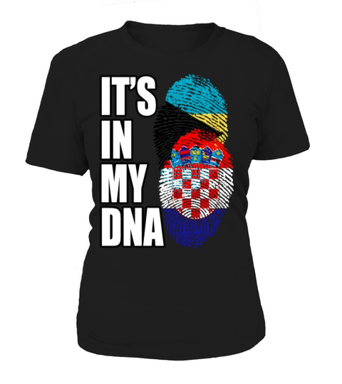 Croatian And Bahamian Mix Heritage DNA Flag Women's T-Shirt