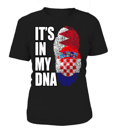 Croatian And Bahraini Mix Heritage DNA Flag Women's T-Shirt