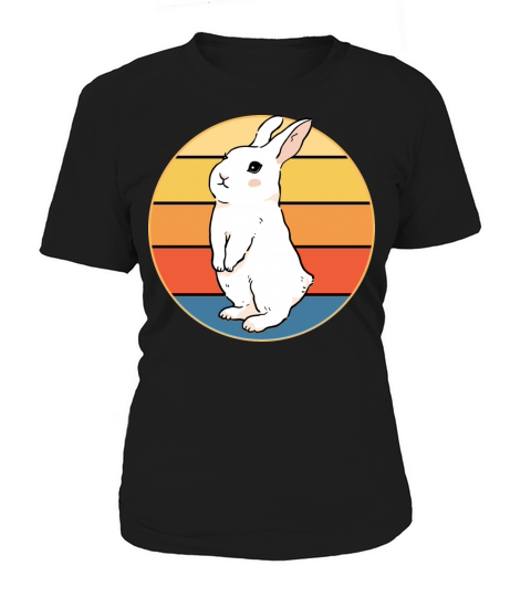 Cute Rabbit Bunny Retro Sunset Vintage Animal Pet Women's T-Shirt