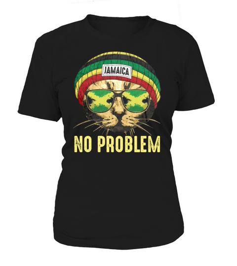 Jamaica Cat No Problem Funny Quote Lover Gift Flag Women's T-Shirt
