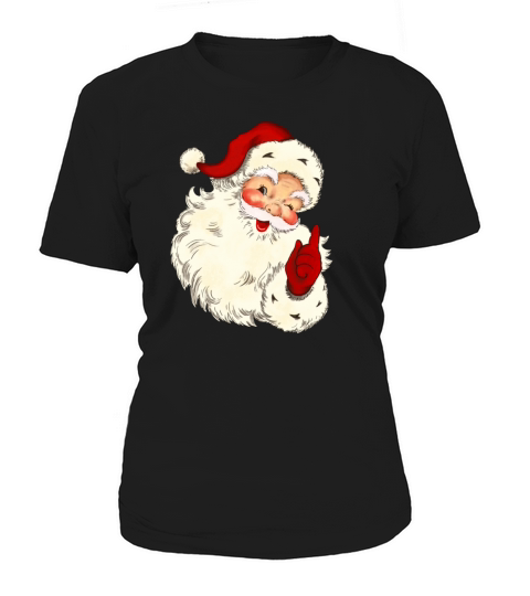 Retro vintage pink santa claus Merry christmas Women's T-Shirt
