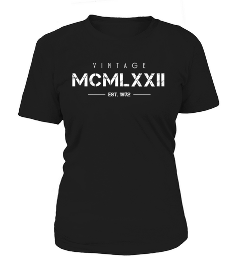 Vintage Born In 1972 Roman Numerals 50th Women's T-Shirt