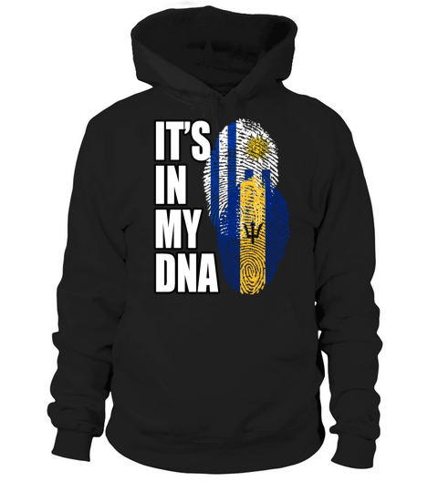 Barbadian And Uruguayan Mix Heritage DNA Flag Hoodie Unisex