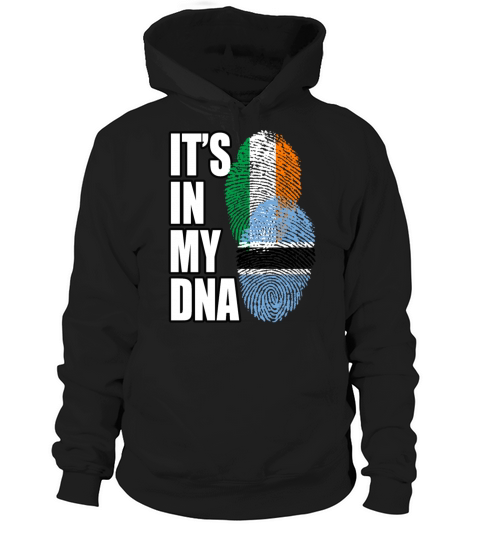 Botswana And Irish Mix Heritage DNA Flag Hoodie Unisex